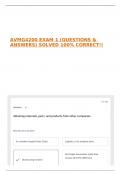 AVMG4200 EXAM 1 &lpar;QUESTIONS & ANSWERS&rpar; SOLVED 100&percnt; CORRECT&excl;&excl;