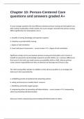 Chapter 10&colon; Person-Centered Care questions and answers graded A&plus;