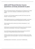 2025 AAFP Board Review Course Questions correctly answered to pass