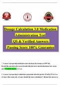 Dosage Calculation 3&period;0 Medication Admin&period;&period;&period;swers Passing Score 100&percnt; Guarantee
