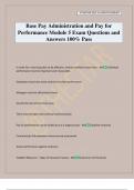 Base Pay Administration and Pay for Performance Module 5 Exam Questions and Answers 100&percnt; Pass