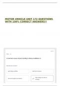 MOTOR VEHICLE UNIT 172 QUESTIONS WITH 100&percnt; CORRECT ANSWERS&excl;&excl;