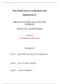 Solution Manual For Selected Problems in Process System Analysis and Control Donald R&period; Coughanowr Compiled by M&period;N Gopinath Btech&comma; &lpar;Chem&rpar;