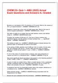 CHEM133- Quiz 1- AMU &lpar;2025&rpar; Actual Exam Questions and Answers A&plus; Graded&period;