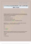 CCO EXAM QUESTIONS AND ANSWERS 100&percnt; PASS