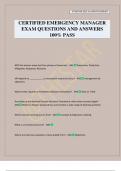 CERTIFIED EMERGENCY MANAGER EXAM QUESTIONS AND ANSWERS 100&percnt; PASS