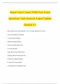Santa Clara County EMS Test Exam Questions And Answers Latest Update Graded A&plus;
