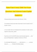 Santa Clara County EMS Test Exam Questions And Answers Latest Update Graded A&plus;