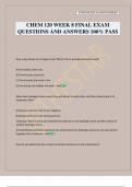 CHEM 120 WEEK 8 FINAL EXAM QUESTIONS AND ANSWERS 100&percnt; PASS