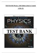 Test bank for Physics &lpar;12th edition&rpar; by John D&period; Cutnell and Kenneth W&period; Johnson