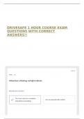 DRIVESAFE 1 HOUR COURSE EXAM QUESTIONS WITH CORRECT ANSWERS&excl;&excl;