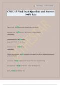 CMS 315 Final Exam Questions and Answers 100&percnt; Pass