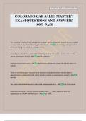 COLORADO CAR SALES MASTERY EXAM QUESTIONS AND ANSWERS 100&percnt; PASS