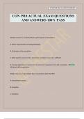 CON 3910 ACTUAL EXAM QUESTIONS AND ANSWERS 100&percnt; PASS