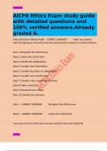 AICPA Ethics Exam study guide with detailed questions and 100&percnt; verified answers&period;Already graded A&period;
