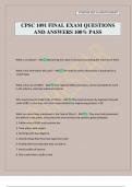 CPSC 1091 FINAL EXAM QUESTIONS AND ANSWERS 100&percnt; PASS