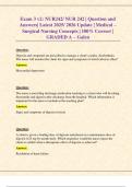 Exam 3 v2&colon; NUR242&sol; NUR 242 &vert; Question and Answers&vert; Latest 2025&sol; 2026 Update &vert; Medical &ndash; Surgical Nursing Concepts &vert; 100&percnt; Correct &vert; GRADED A &ndash; Galen
