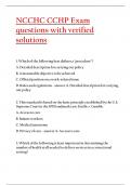 NCCHC CCHP Exam questions with verified solutions