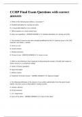 CCHP Final Exam Questions with correct answers