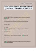 CSRC SPUTUM BOWL PRACTICE EXAM QUESTIONS AND ANSWERS 100&percnt; PASS
