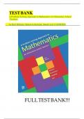 Test Bank For A Problem Solving Approach to Mathematics for Elementary School Teachers&comma; 13th Edition Rick Billstein&comma; Shlomo Libeskind&comma; Johnny Lott&comma;ISBN&semi;9780135184172 All Chapters Fully Covered Complete Guide A&plus;&vert;&vert;NEWEST VERSION&vert;&vert;&period;