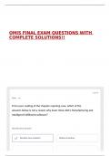 OMIS FINAL EXAM QUESTIONS WITH COMPLETE SOLUTIONS&excl;&excl;