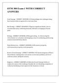 OTM 300 Exam 1 WITH CORRECT ANSWERS