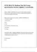 OTM 300 &lpar;UW-Madison Tim McCLurg&rpar; QUESTIONS WITH CORRECT ANSWERS