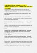 COLORADO PROPERTY & CASUALTY QUESTIONS WITH ALL CORRECT & VERIFIED ANSWERS
