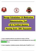 Dosage Calculation 3&period;0 Medication Admin&period;&period;&period;nswers Passing Score 100 Guarantee