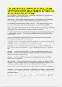 COLORADO LIFE INSURANCE FINAL EXAM QUESTIONS WITH ALL CORRECT & VERIFIED ANSWERS &lpar;LATEST EXAM&rpar;