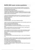 NURS 2003 exam review questions and answers