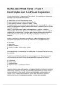 NURS 2003 Week Three - Fluid &plus; Electrolytes Acid&sol;Base Regulation questions 2025&sol;2026 &vert; 100&percnt;correct answers &vert; Q&A&period;