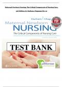 Maternal-Newborn Nursing &ndash; Test Bank &lpar;Chapters 1&ndash;19&rpar; &vert; The Critical Components of Nursing Care&comma; 3rd Edition &ndash; Durham & Chapman &vert; Complete Exam Preparation &ndash; F&period;A&period; Davis