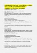 COLORADO CONTRACTS AND REGULATIONS FINAL EXAM QUESTIONS WITH ALL CORRECT & VERIFIED ANSWERS