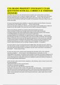 COLORADO PROPERTY INSURANCE EXAM QUESTIONS WITH ALL CORRECT & VERIFIED ANSWERS