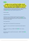 Cardiac Arrest and Post-Cardiac Arrest  Care - Pre-Assessment UPDATED  ACTUAL    Exam Questions and CORRECT Answers 
