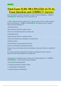 Final Exam NURS 700 UPDATED ACTUAL   Exam Questions and CORRECT Answers