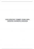  SCW SPECIFIC COMMS  EXAM 100&percnt; VERIFIED ANSWERS 2025&sol;2026
