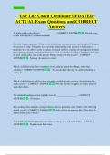 IAP Life Coach Certificate UPDATED  ACTUAL Exam Questions and CORRECT  Answers