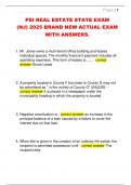 PSI REAL ESTATE STATE EXAM  &lpar;NJ&rpar; 2025 BRAND NEW ACTUAL EXAM  WITH ANSWERS&period;