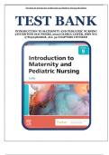 Test Bank for Introduction to Maternity and Pediatric Nursing 9th Edition &lpar;Saunders&comma; 2022&rpar; Gloria Leifer&comma; Isbn no&semi; 9780323826808&comma; &lpar;Chapters 1-34&rpar;