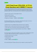 L&M Final Exam UPDATED  ACTUAL   Exam Questions and CORRECT Answers 