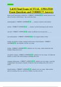 L&M Final Exam ACTUAL  UPDATED   Exam Questions and CORRECT Answers