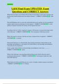 L&M Final Exam UPDATED  Exam  Questions and CORRECT Answers