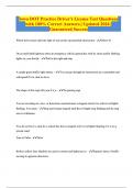 Iowa DOT Practice Driver's License Test Questions with 100&percnt; Correct Answers  Updated 2024  Guaranteed Success