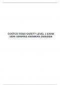   COSTCO FOOD SAFETY LEVEL 1 EXAM 100&percnt; VERIFIED ANSWERS 2025&sol;2026 &emsp;