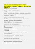 COLORADO LICENSING STUDY GUIDE QUESTIONS WITH ALL CORRECT & VERIFIED ANSWERS