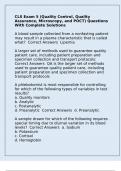 CLS Exam 5 &lpar;Quality Control&comma; Quality Assurance&comma; Microscopy&comma; and POCT&rpar; Questions With Complete Solutions