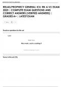 RELIAS&sol;PROPHECY GENERAL ICU RN A V3 EXAM  2025 &vert; COMPLETE EXAM QUESTIONS AND  CORRECT ANSWERS &lpar;VERIFIED ANSWERS&rpar; &vert;  GRADED A&plus; &vert; LATEST EXAM 